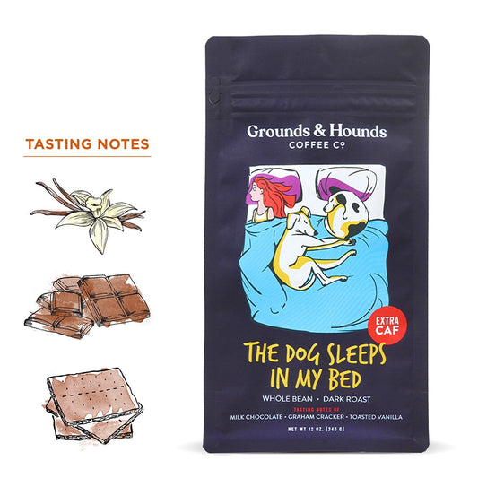 The Dog Sleeps in My Bed Xtra Caf Ground Coffee - Grounds & Hounds